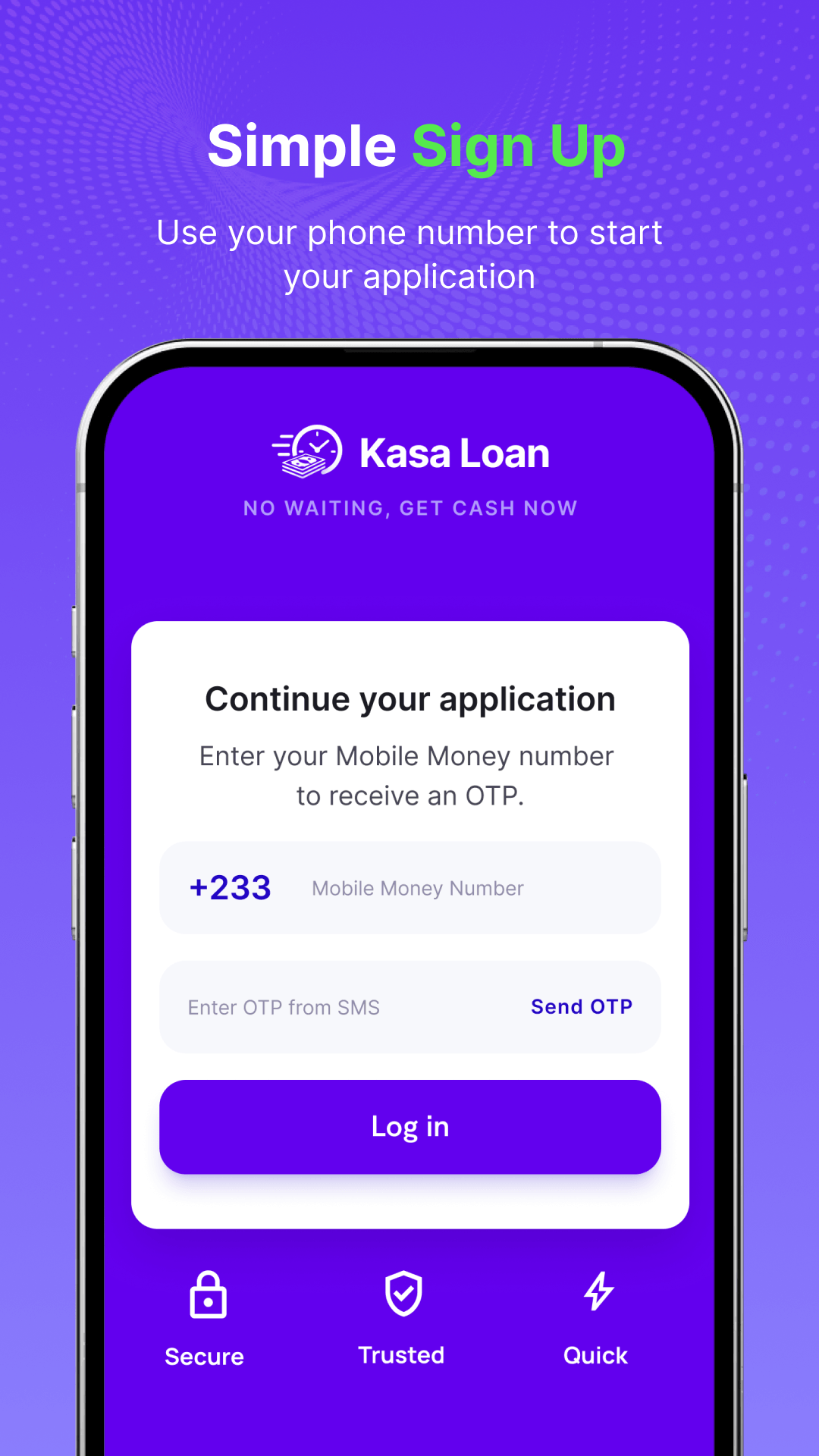 Kasa Loan mobile screen 2